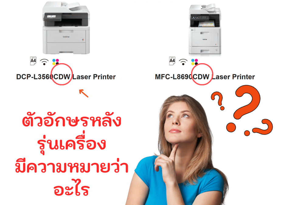 เครื่องพิมพ์เลเซอร์มัลติฟังก์ชั่น: ตัวอักษรหลังชื่อรุ่น บอกอะไรเราบ้าง?